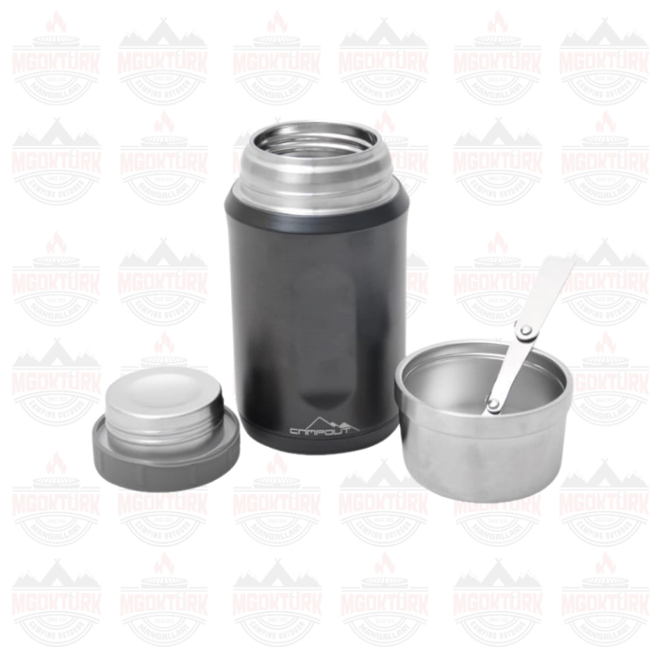 ÇİFT KATMANLI YEMEK TERMOSU SİYAH 600 ML