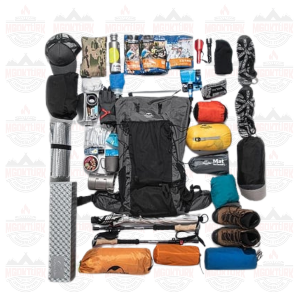 Naturehike Rock 60+5 Lt Trekking Sırt Çantası Siyah