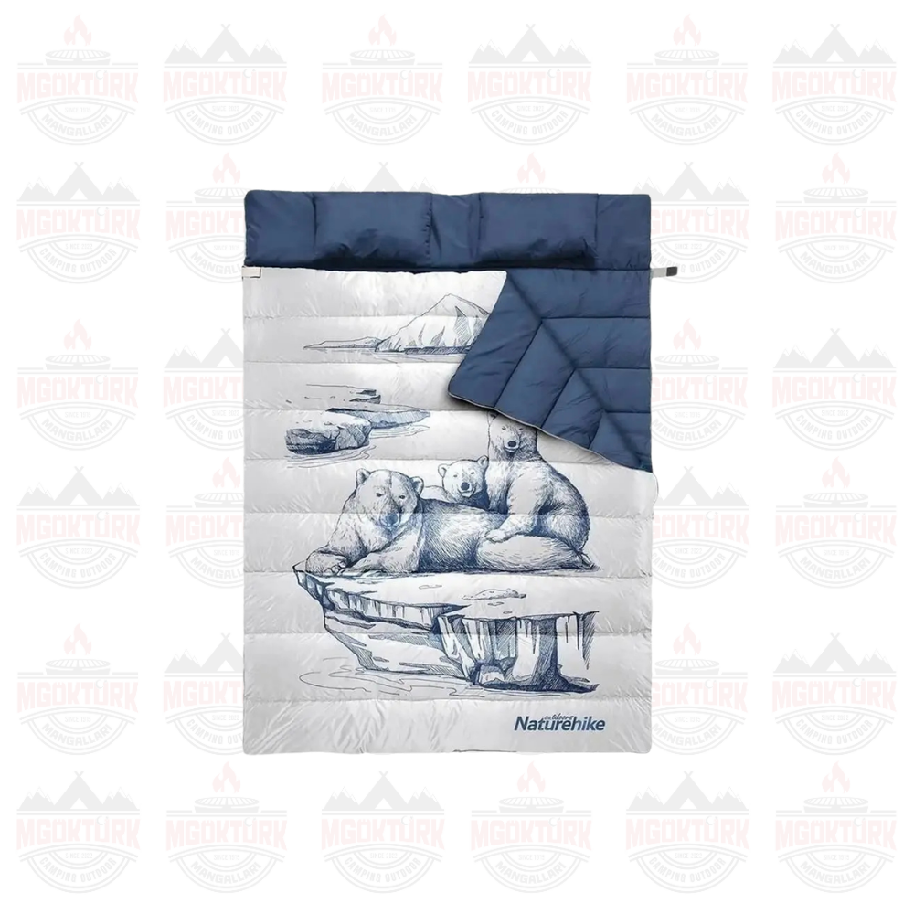 Naturehike Zarf Tarzı Yastıklı Çift Kişilik Pamuklu Uyku Tulumu POLAR BEAR (AYI)
