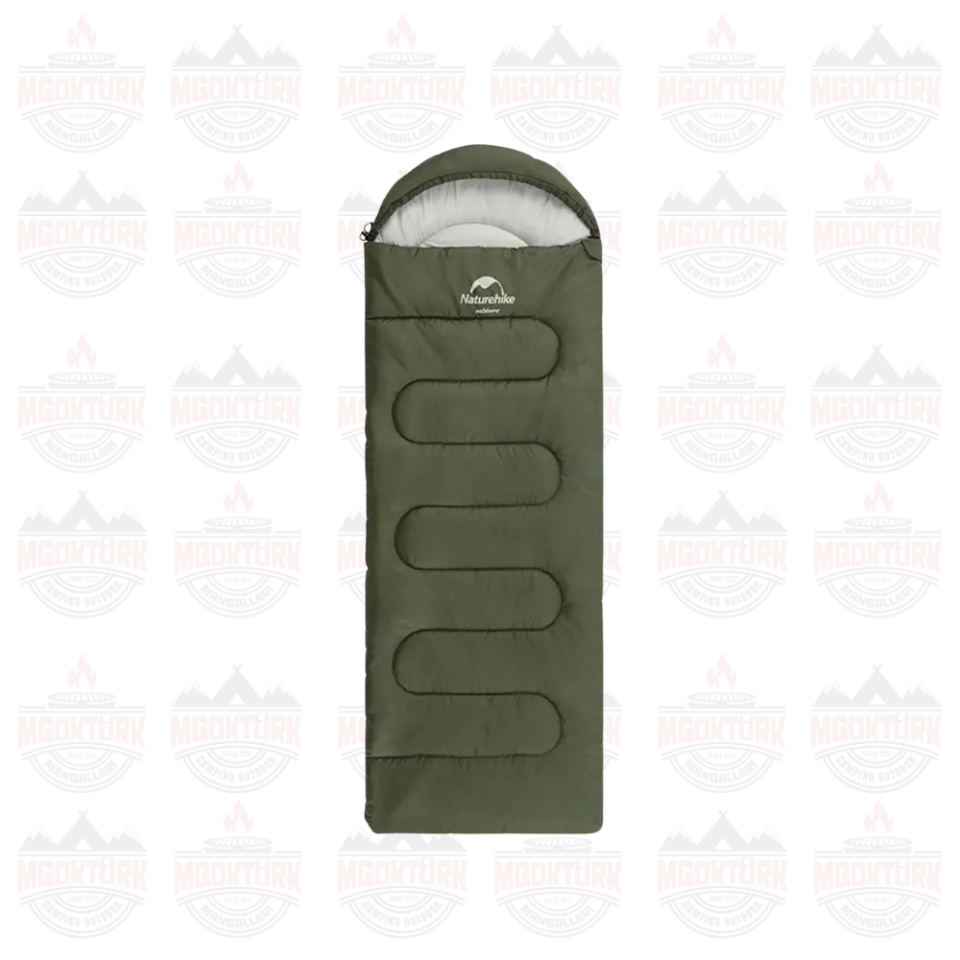 Naturehike Y150L Zarf Tarzı Kapüşonlu Pamuklu Uyku Tulumu -6°C Yeşil