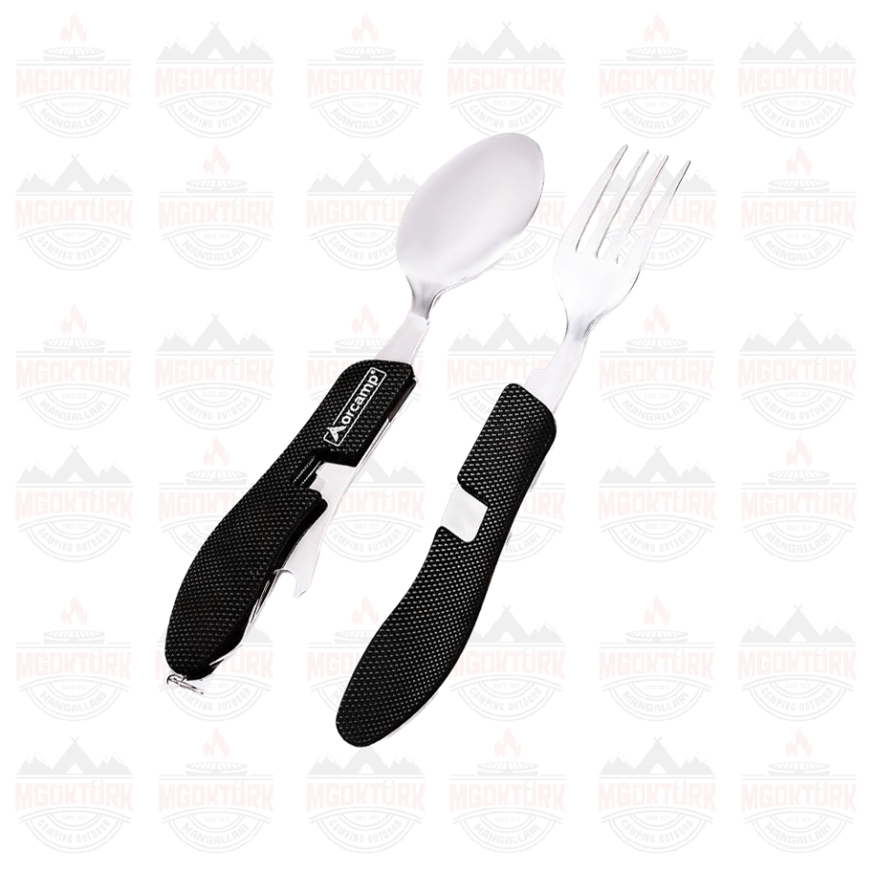 KAMP ÇATAL KAŞIK BIÇAK SETİ SİYAH