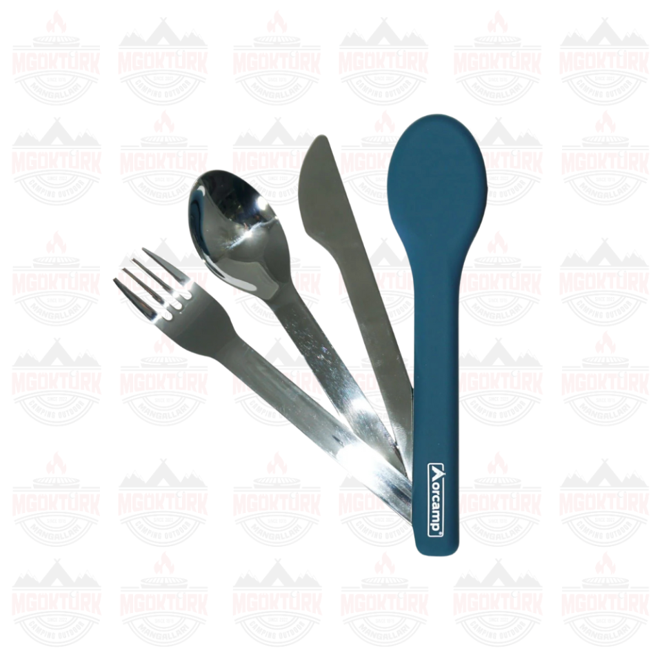 KAMP ÇATAL KAŞIK BIÇAK SETİ MAVİ