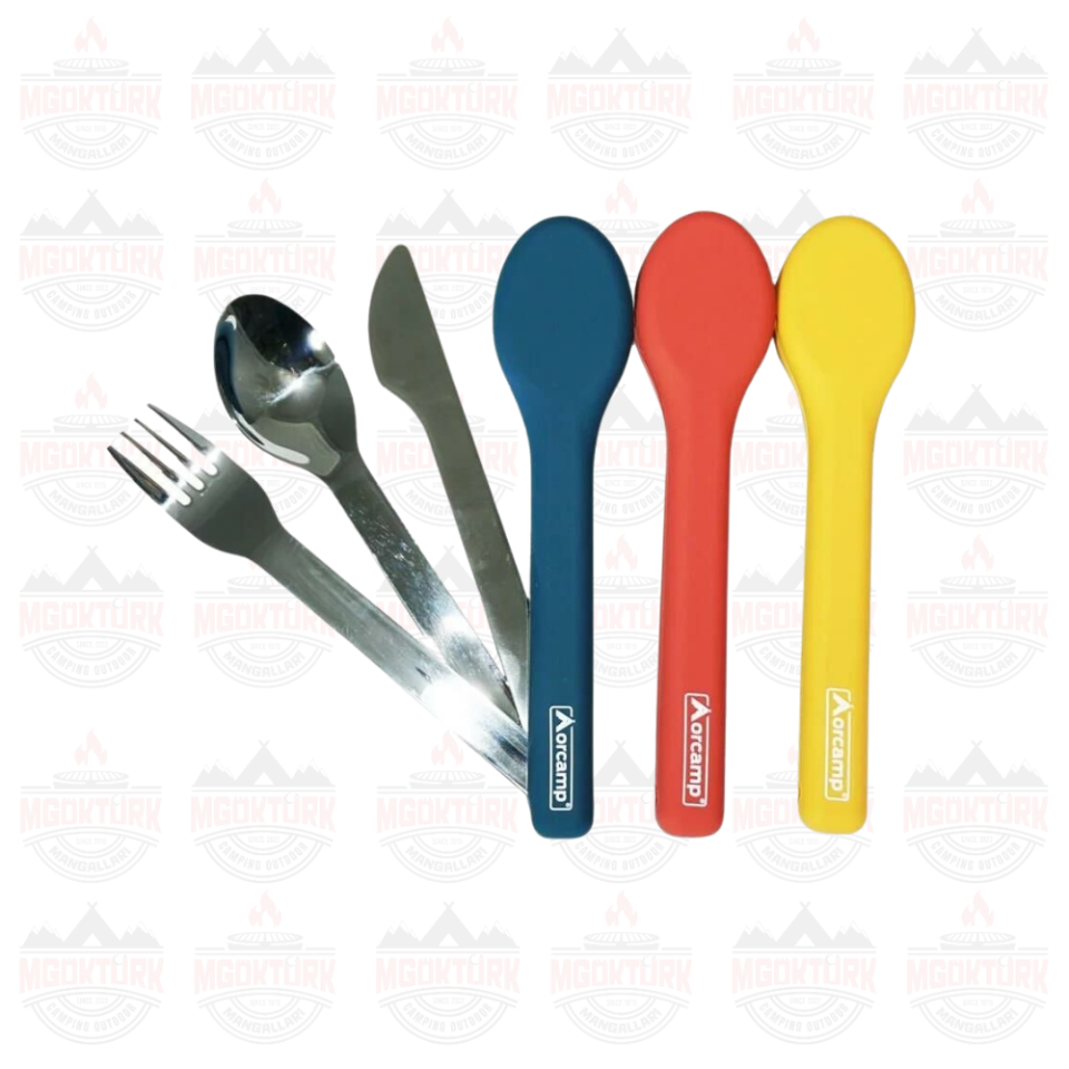 KAMP ÇATAL KAŞIK BIÇAK SETİ MAVİ