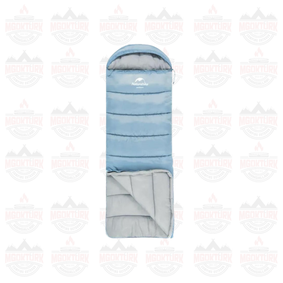 Naturehike U350 Zarf Tarzı Kapüşonlu Uyku Tulumu -13°C Mavi