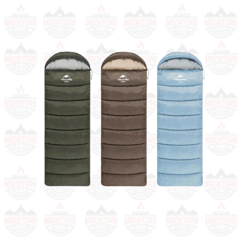 Naturehike U250S Zarf Tarzı Kapüşonlu Uyku Tulumu -14°C Haki