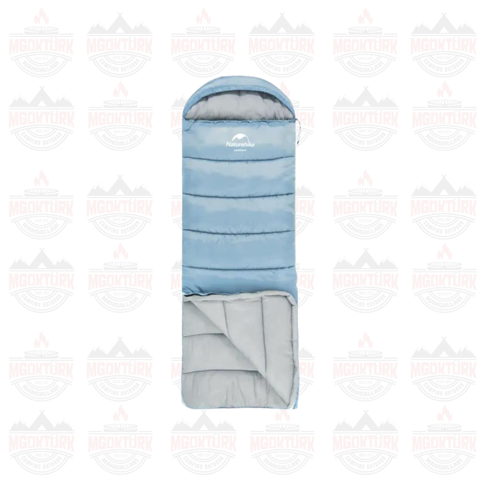 Naturehike U250S Zarf Tarzı Kapüşonlu Uyku Tulumu -14°C Mavi