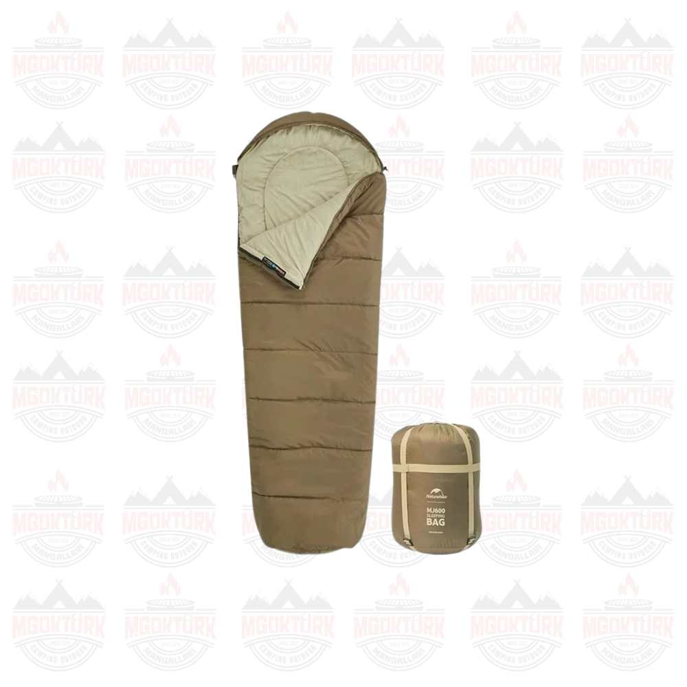 Naturehike MJ600 Mumya Tipi Pamuklu Uyku Tulumu Kahverengi