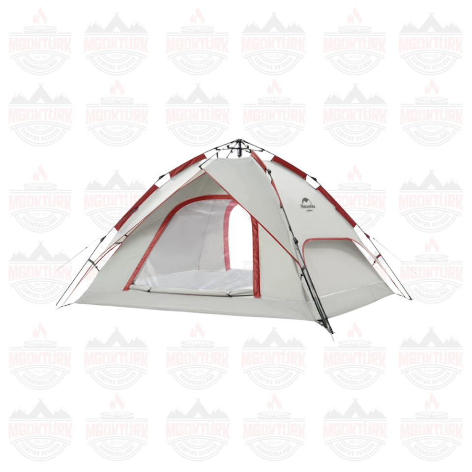 Naturehike 4 Kişilik Otomatik Kamp Çadırı Gri/Kırmızı