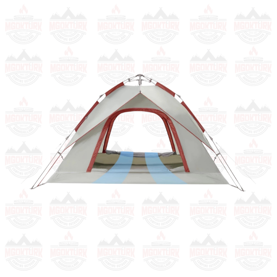 Naturehike 3 Kişilik Otomatik Kamp Çadırı Gri/Kırmızı