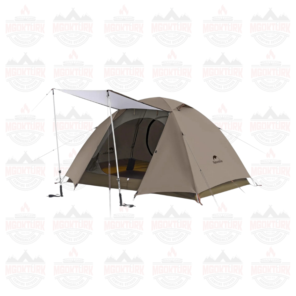 Naturehike Cloud-Creek UPF50+ Kamp Çadırı Üç Kişilik Kahverengi