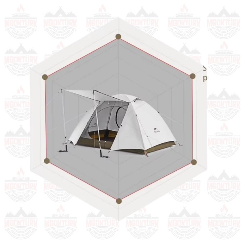 Naturehike Cloud-Creek UPF50+ Kamp Çadırı İki Kişilik Beyaz