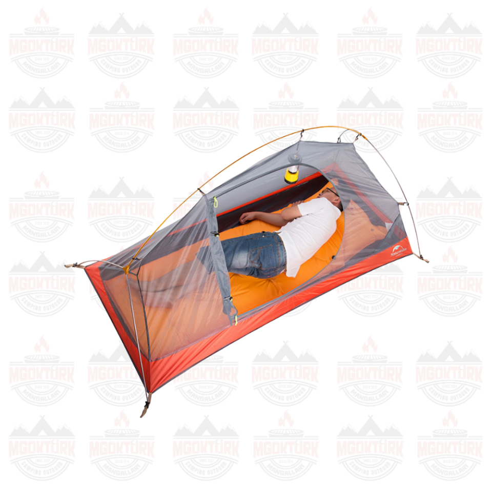 Naturehike Cycling Ultralight Tek Kişilik Kamp Çadırı + Mat Ekose Kırmızı
