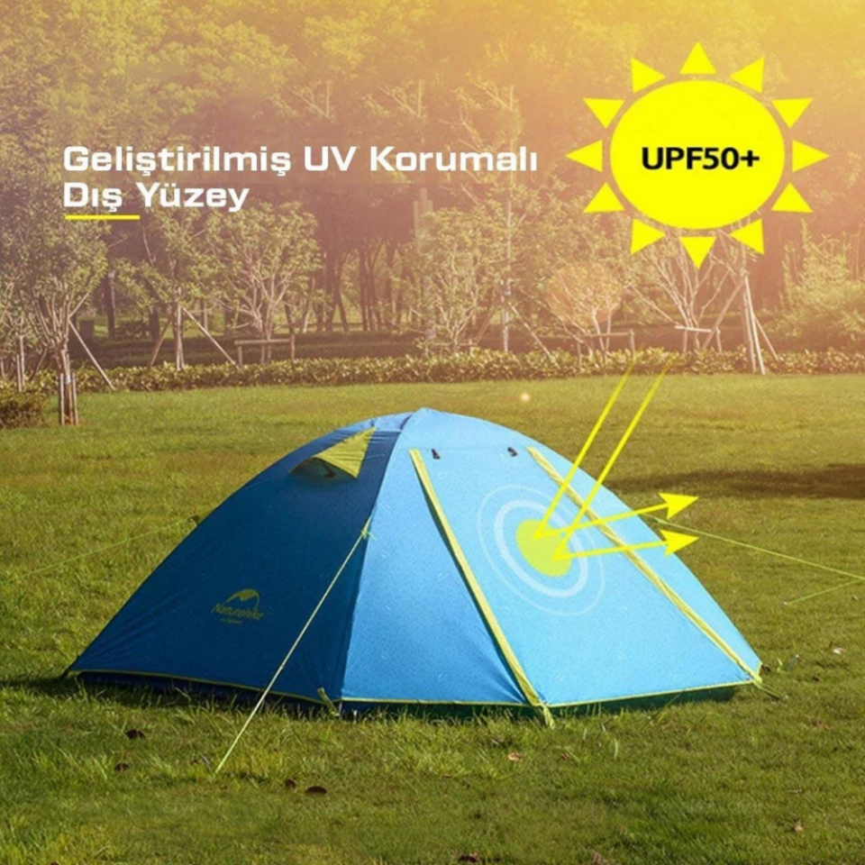 Naturehike P-Serisi 4 Kişilik Kamp Çadırı Mavi