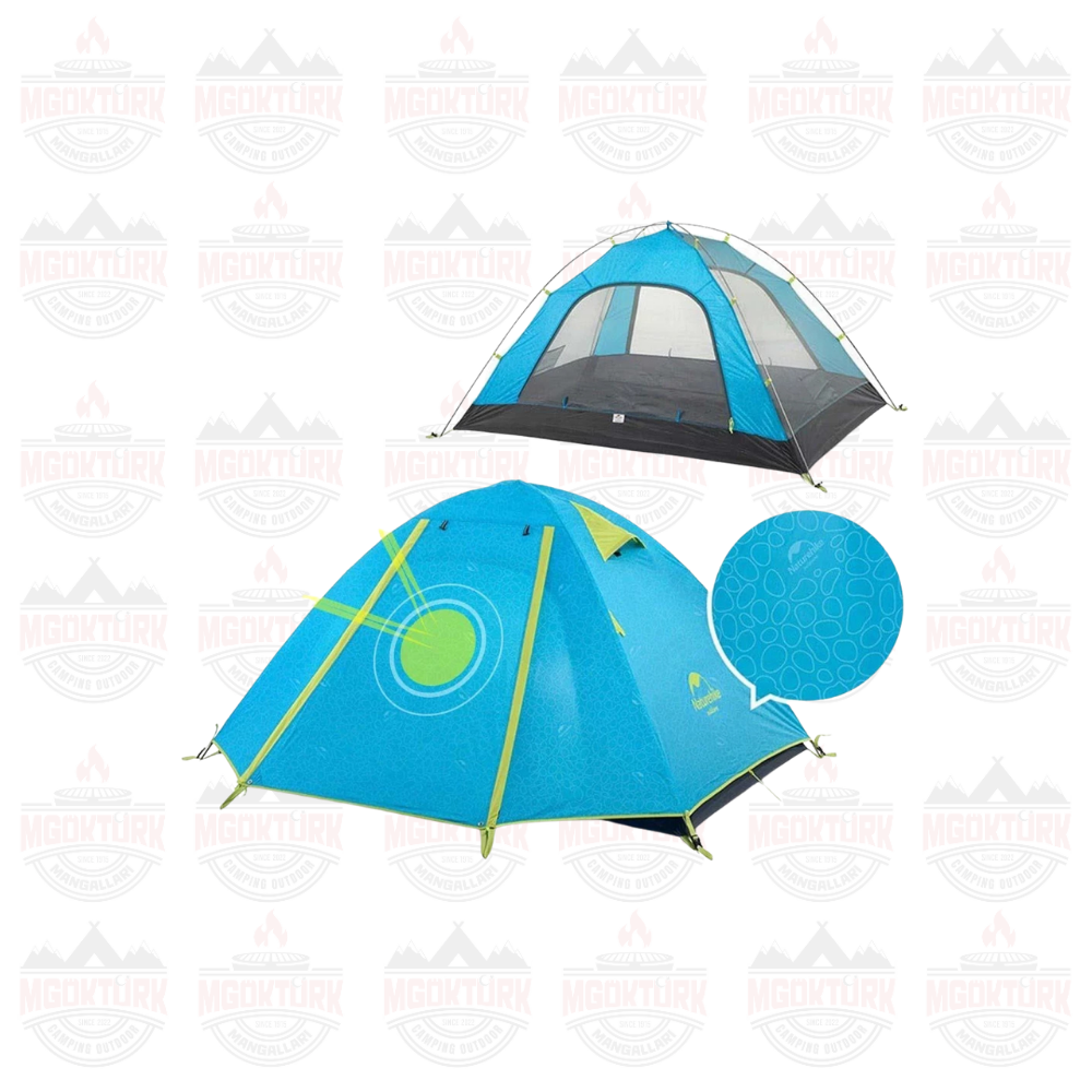 Naturehike P-Serisi 3 Kişilik Kamp Çadırı Mavi