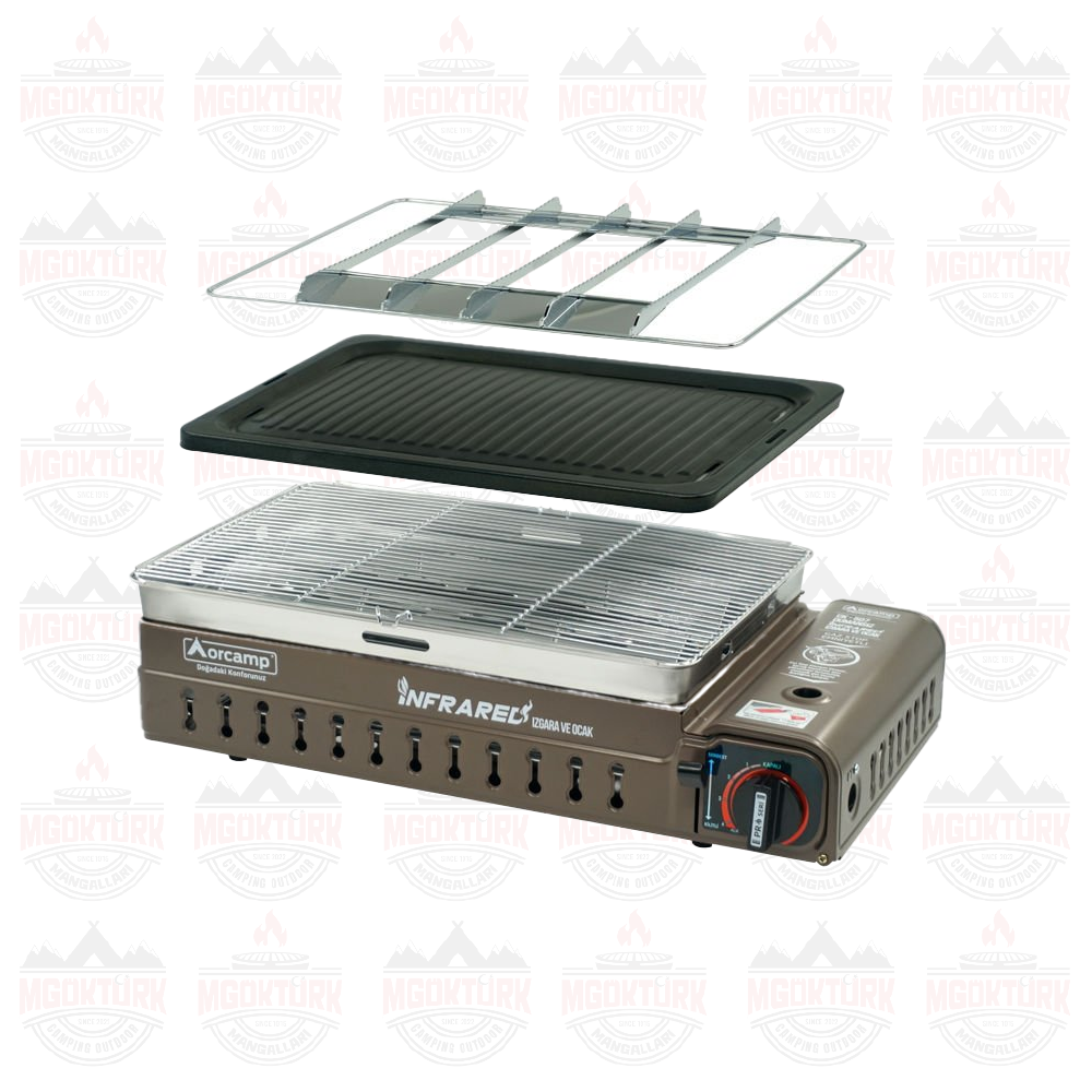 DUMANSIZ İNFRARED IZGARA VE OCAK KAHVERENGİ