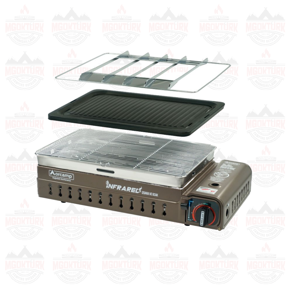 DUMANSIZ İNFRARED IZGARA VE OCAK KAHVERENGİ