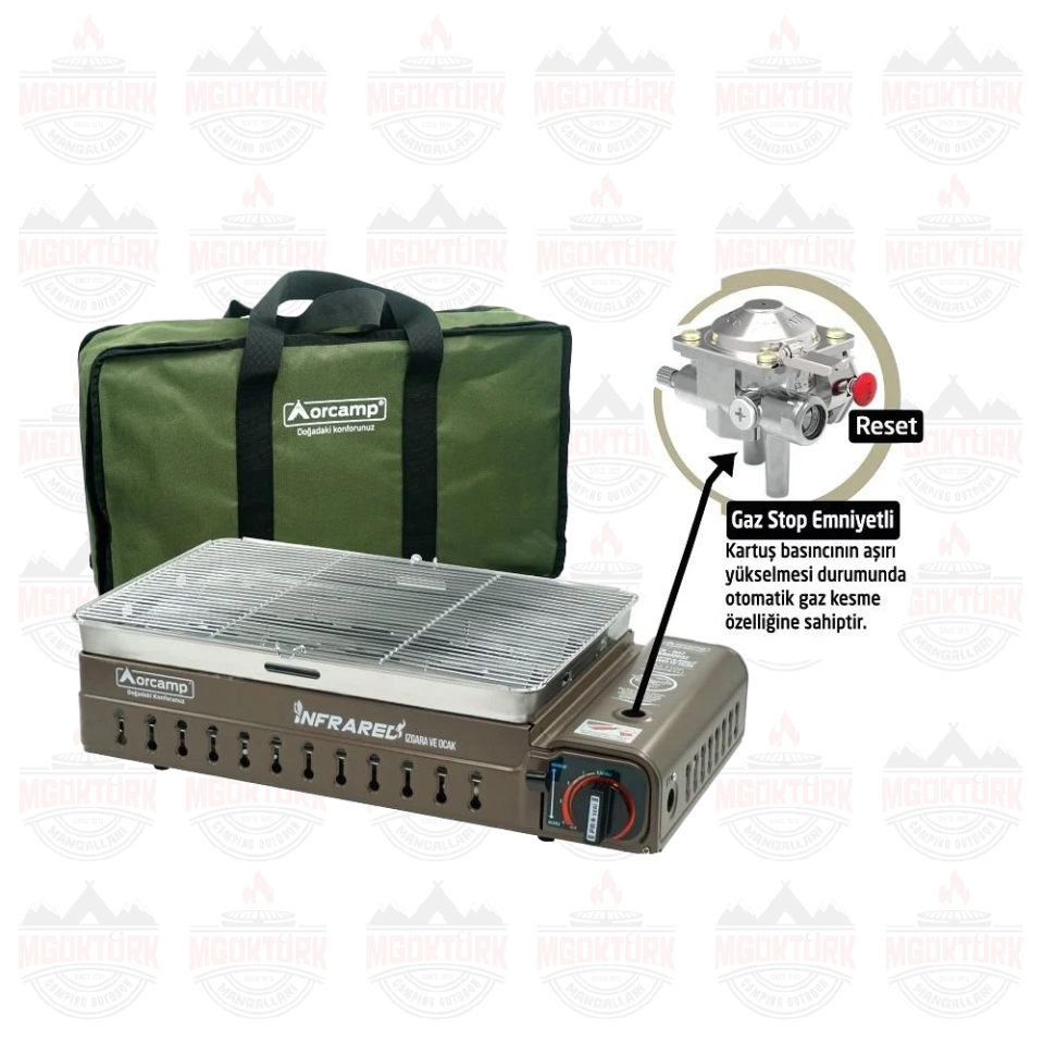 DUMANSIZ İNFRARED IZGARA VE OCAK KAHVERENGİ