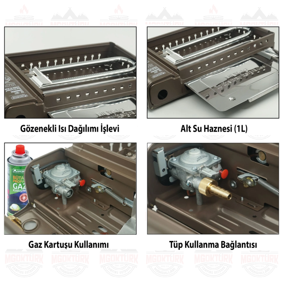 DUMANSIZ İNFRARED IZGARA VE OCAK KAHVERENGİ