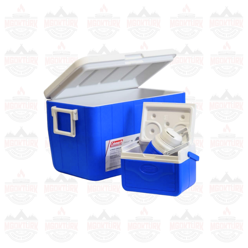 Coleman 3-Piece Cooler Combo 48 QT 45.4 Lt BL Combo 5 QT 3 Gal. C002 Buzluk Set