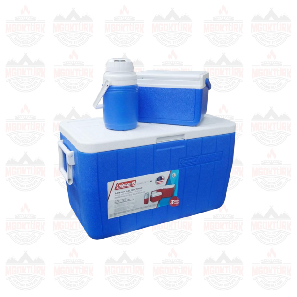 Coleman 3-Piece Cooler Combo 48 QT 45.4 Lt BL Combo 5 QT 3 Gal. C002 Buzluk Set