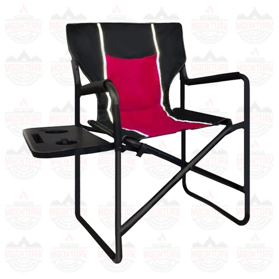 KATLANABİLİR LÜKS SANDALYE YAN SEHPALI KIRMIZI