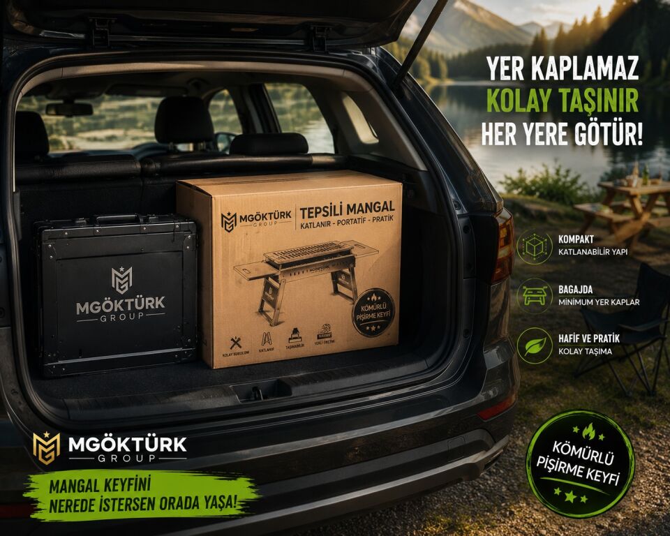 Profesyonel Mangal - Bbq - Katlanabilir Portatif Mangal - Taşınabilir Mangal - Kutulu Mangal - Kare Mangal