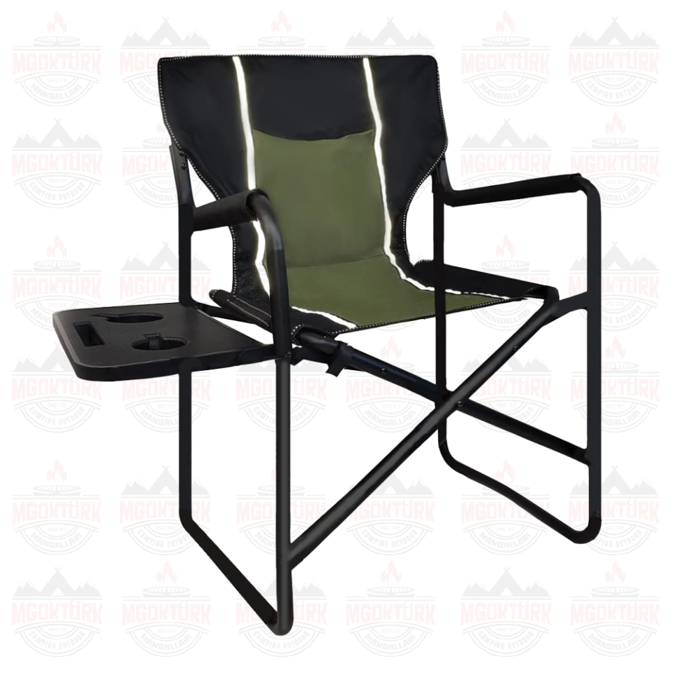 KATLANABİLİR LÜKS SANDALYE YAN SEHPALI HAKİ