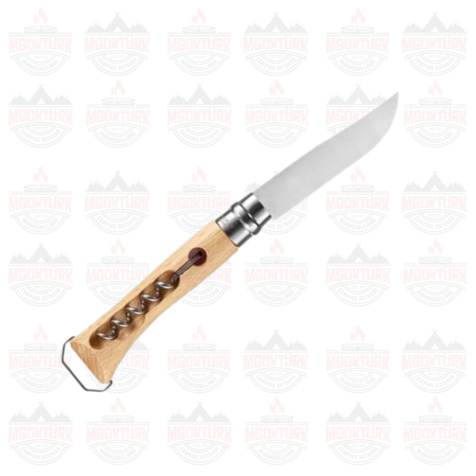 N°10 Corkscrew Knife Folding 3.92'' Satin Clip Çakı