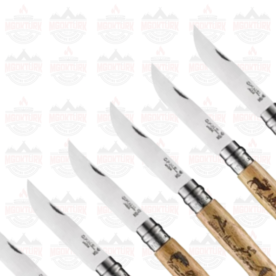 Opinel Inox No 8 Animalia Desenli 6'lı Paslanmaz Çelik Çakı Seti