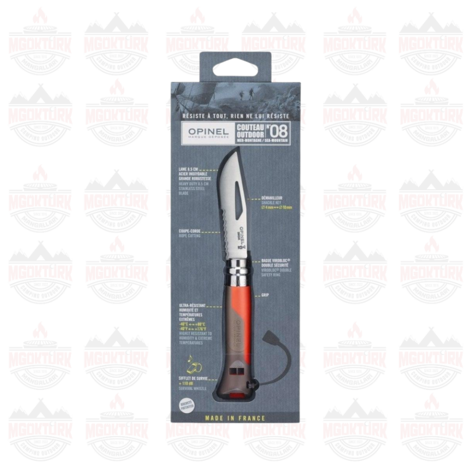 Opinel Inox 8 No Paslanmaz Çelik Çakı Kırmızı