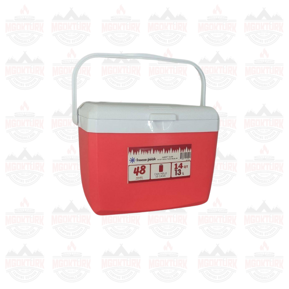 Freeze Peak Sunset Glide 14 QT Soğutucu Buzluk 13 Litre Kırmızı