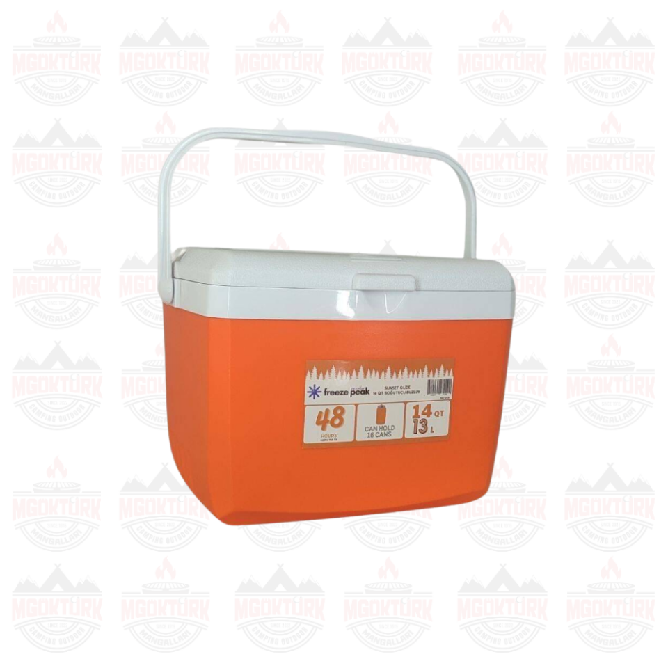 Freeze Peak Sunset Glide 14 QT Soğutucu Buzluk 13 Litre Turuncu
