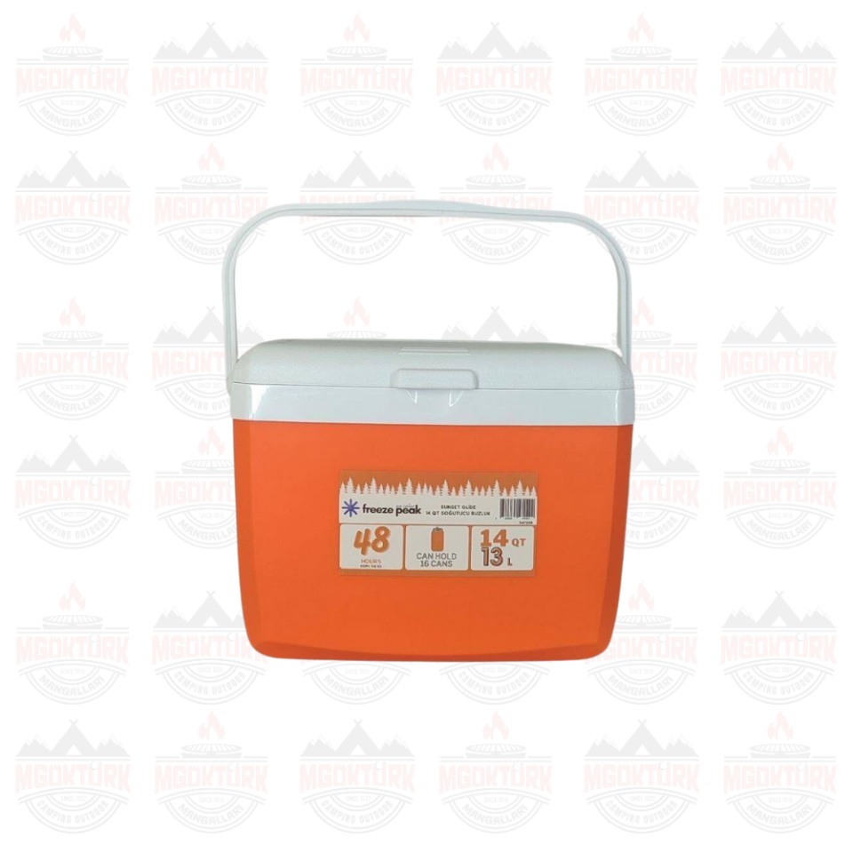 Freeze Peak Sunset Glide 14 QT Soğutucu Buzluk 13 Litre Turuncu