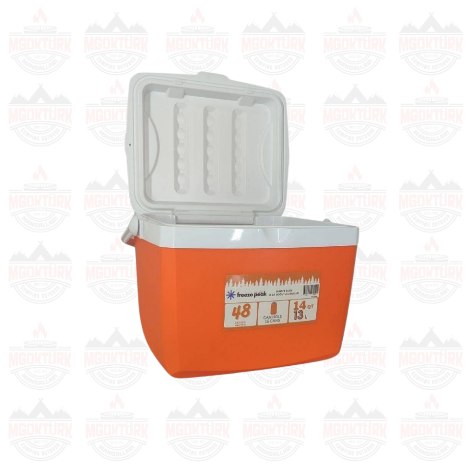 Freeze Peak Sunset Glide 14 QT Soğutucu Buzluk 13 Litre Turuncu