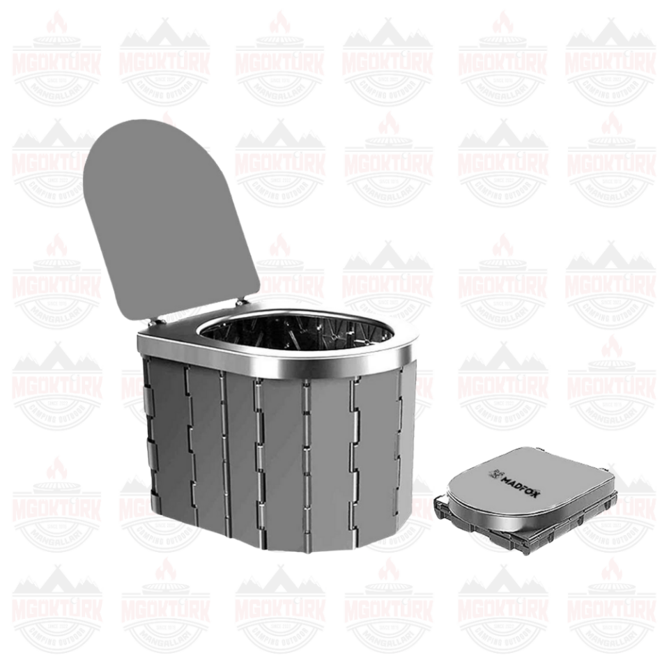 Madfox Bi-Pot Katlanır Portatif Kamp Tuvaleti [WC] Gri