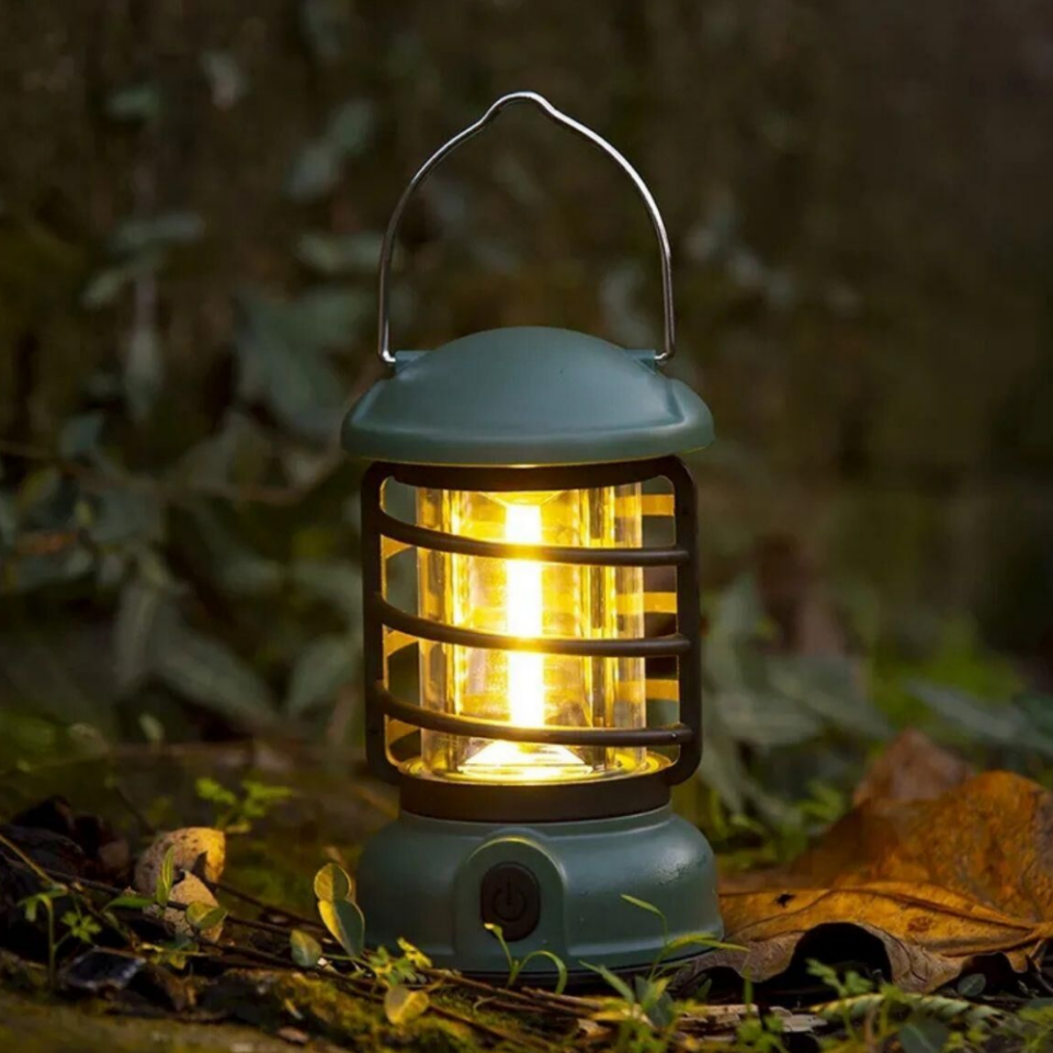 Madfox Vintage Glamping Kamp Lambası 300 Lümen Yeşil