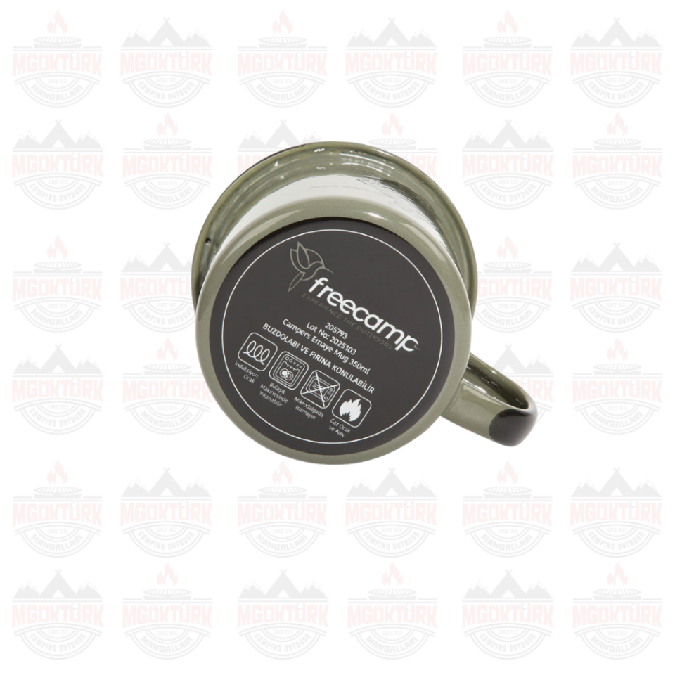FreeCamp Campers Emaye Mug 350ml Yeşil