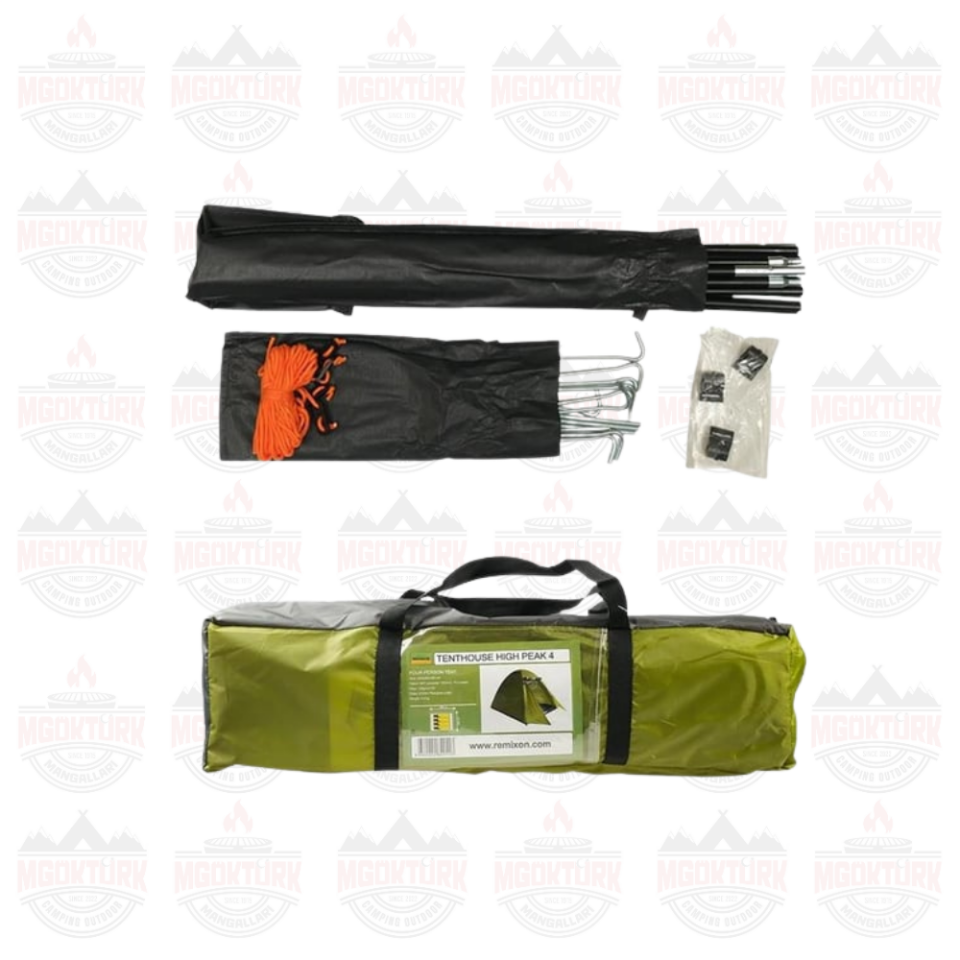 Tenthouse High Peak 4 Kişilik Çift Kat Yüksek Çadır 220*260*180cm Yeşil